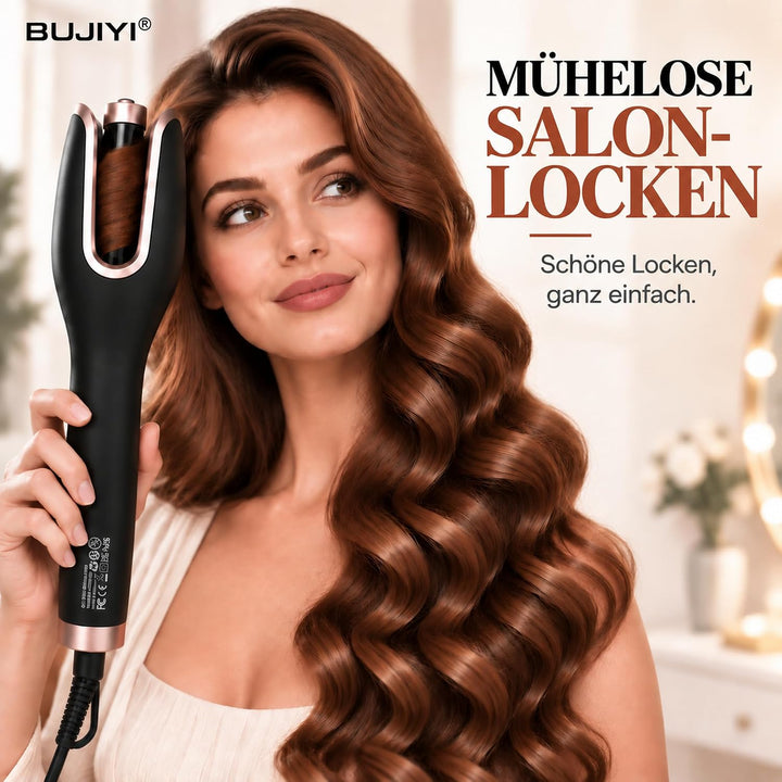 BUJIYI Lockenstab Automatisch,Lockenstab Grosse Locken,Automatischer Lockenstab mit 4 Einstellbare T