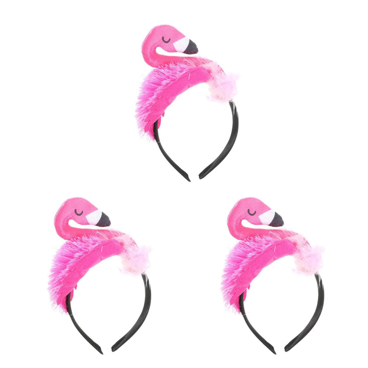 Amosfun 3 Stück Flamingo-Stirnband Flamingo-Kopfschmuck für Hawaii-Karneval Tropisches Party-Haar-Ac