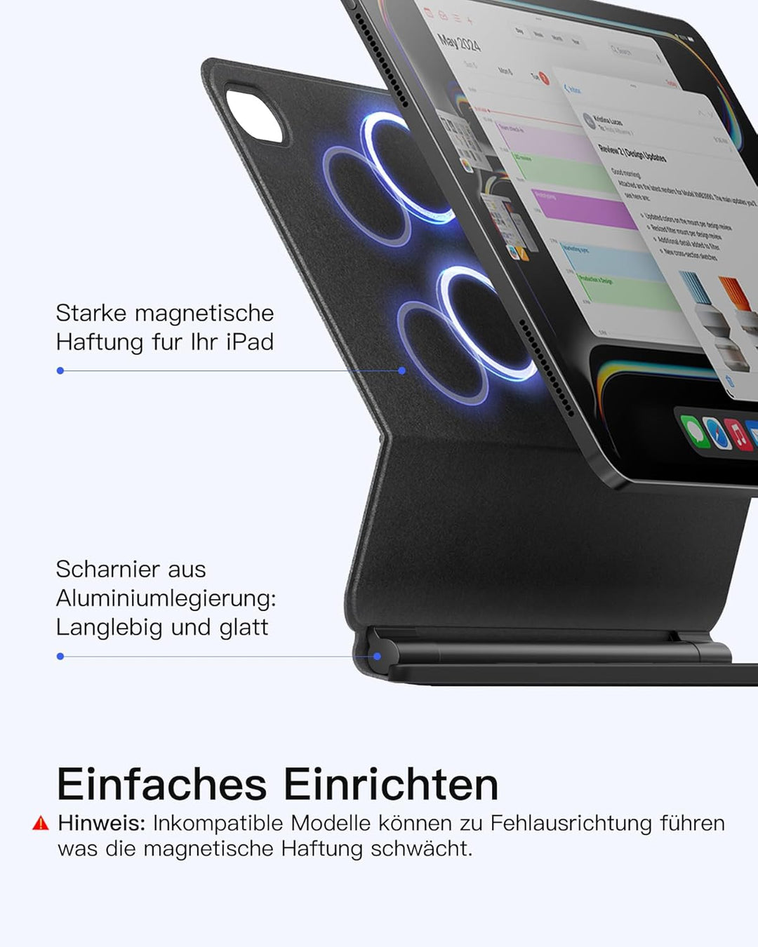 Inateck NeoMagic Magnetische Tastatur Hülle für iPad 10 Generation 10,9 Zoll,11 Generation 2025 A16