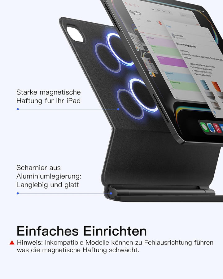 Inateck NeoMagic Magnetische Tastatur Hülle für iPad 10 Generation 10,9 Zoll,11 Generation 2025 A16