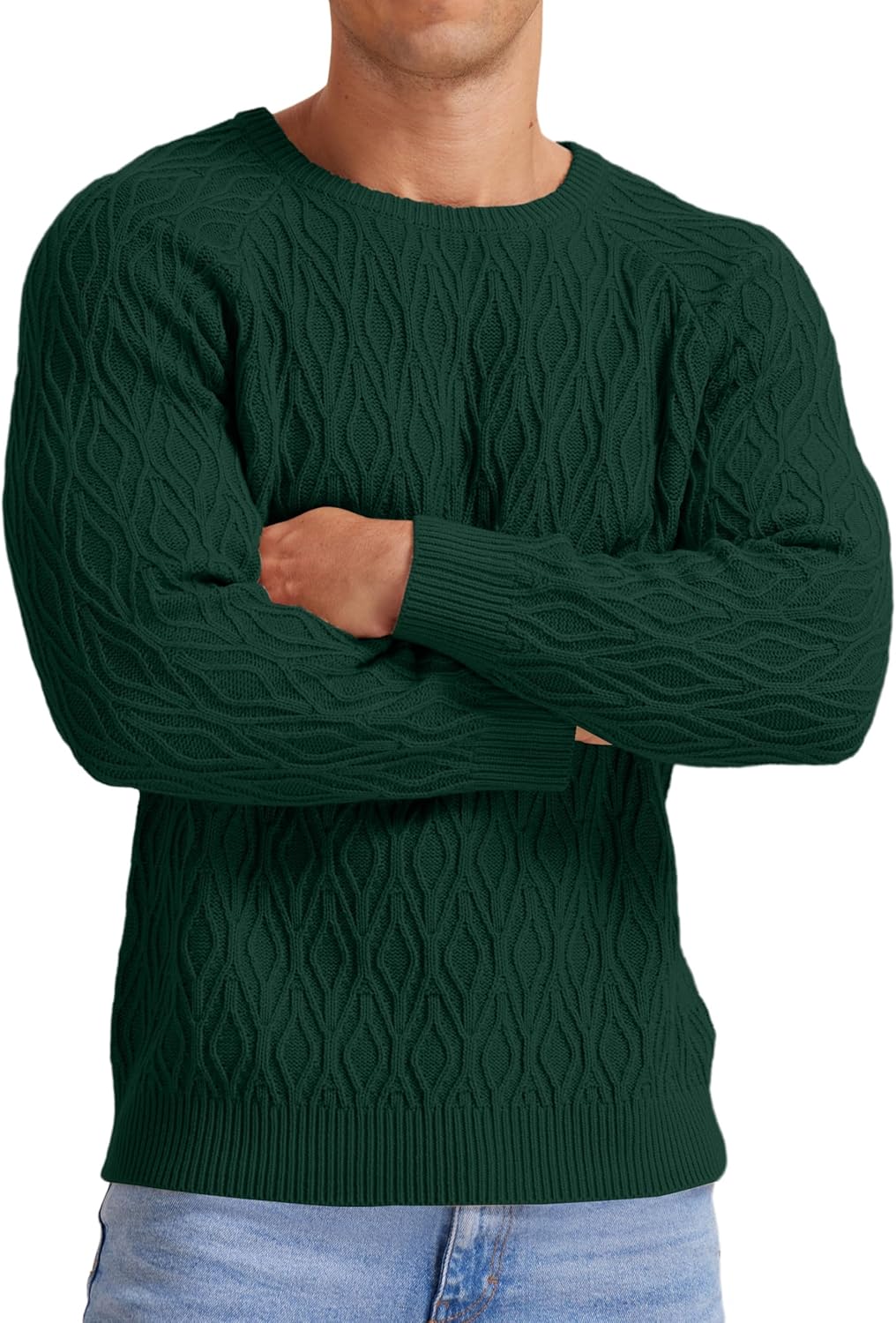 Sailwind Herren Strickpullover Zopfstrick Rundhalsausschnitt Warm Langarmpullover Herren Tops Winter