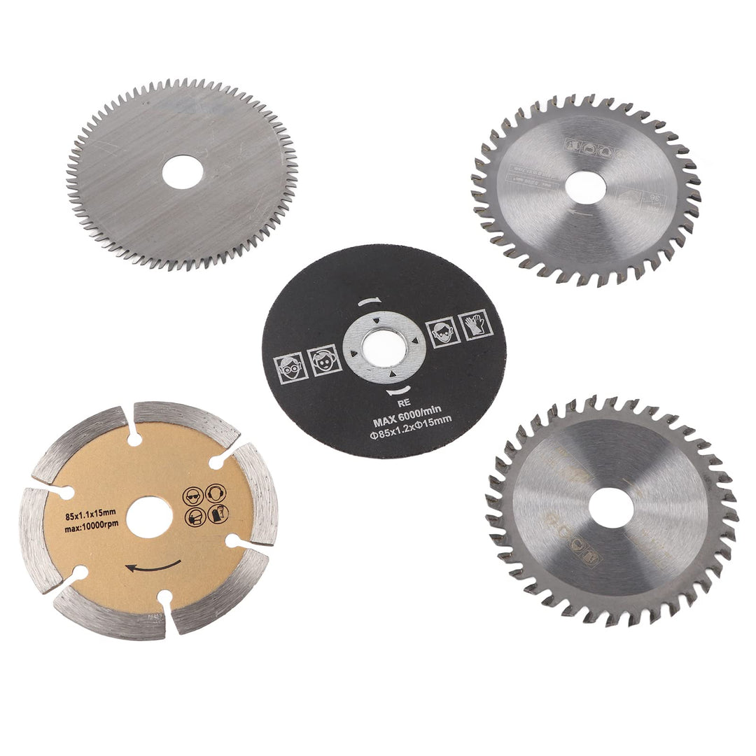 5 Stück 85 mm Hartmetall Sägeblatt, Innendurchmesser 15 mm Mini Hartmetall Kreissägeblatt für Schnei