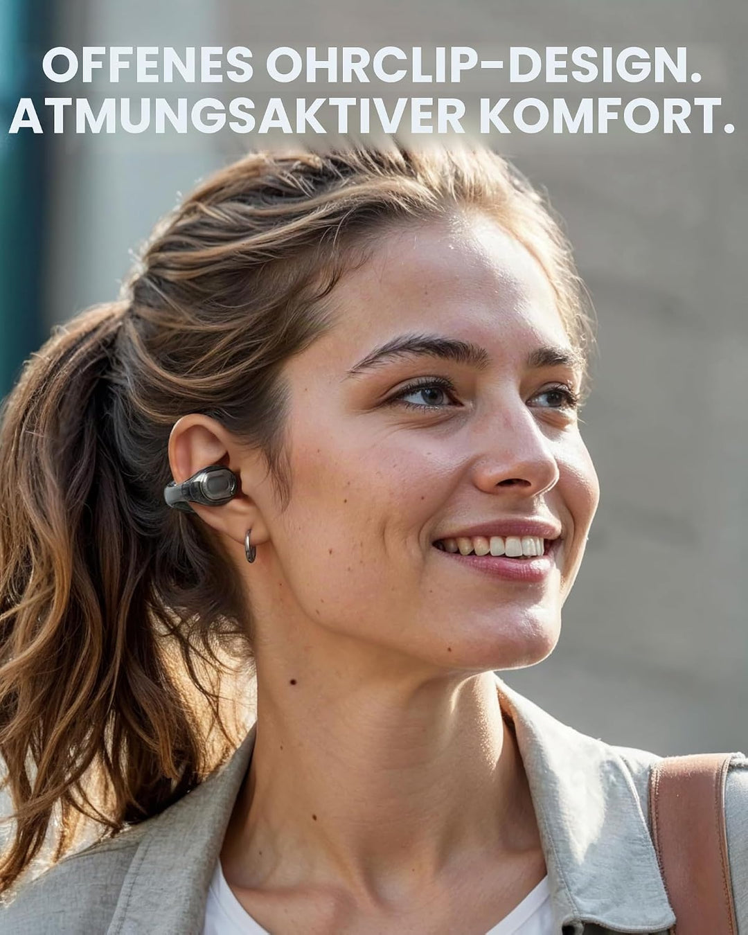 soundcore C40i von Anker, Open-Ear Earbuds, Clip-On Kopfhörer, flexibles Gelenk-Design, Tastensteuer