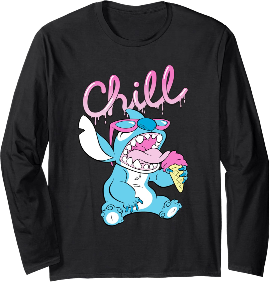 Disney Lilo and Stitch Neon Ice Cream Chill Drip Langarmshirt