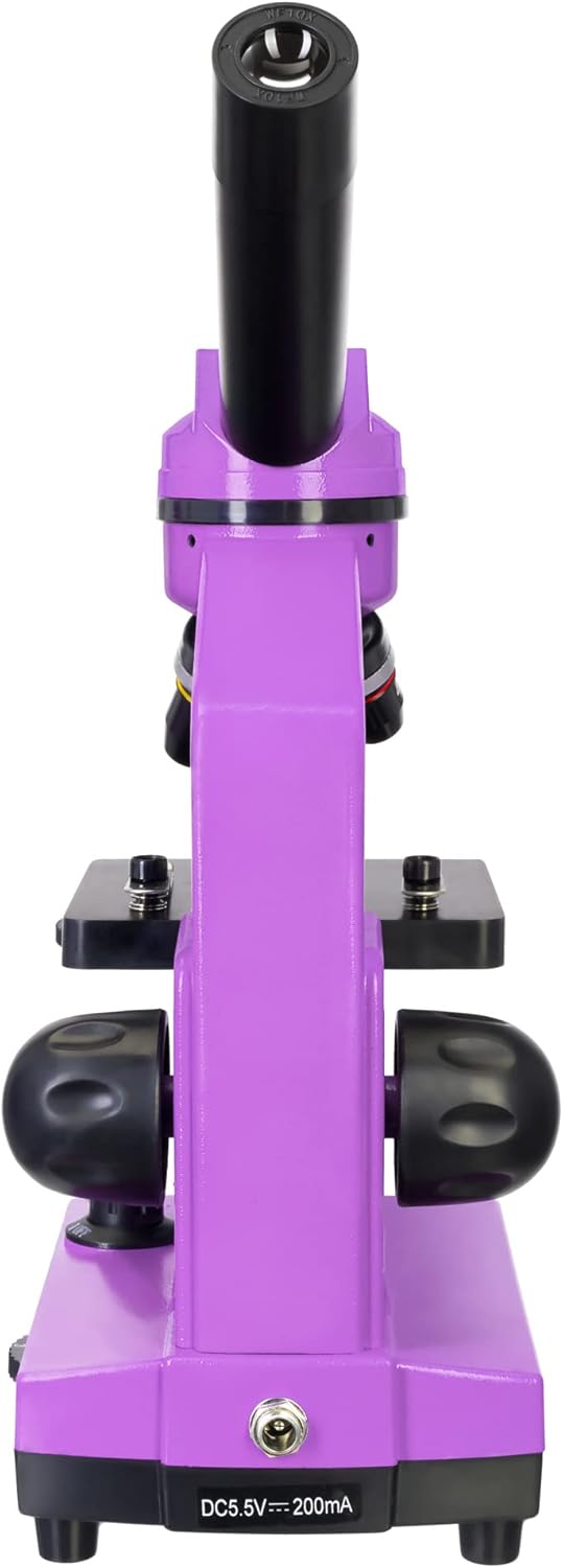 Levenhuk Rainbow 2L Amethyst Kinder Heimlabor STEM-Set mit Tragbarem Biologischen Mikroskop mit 400-