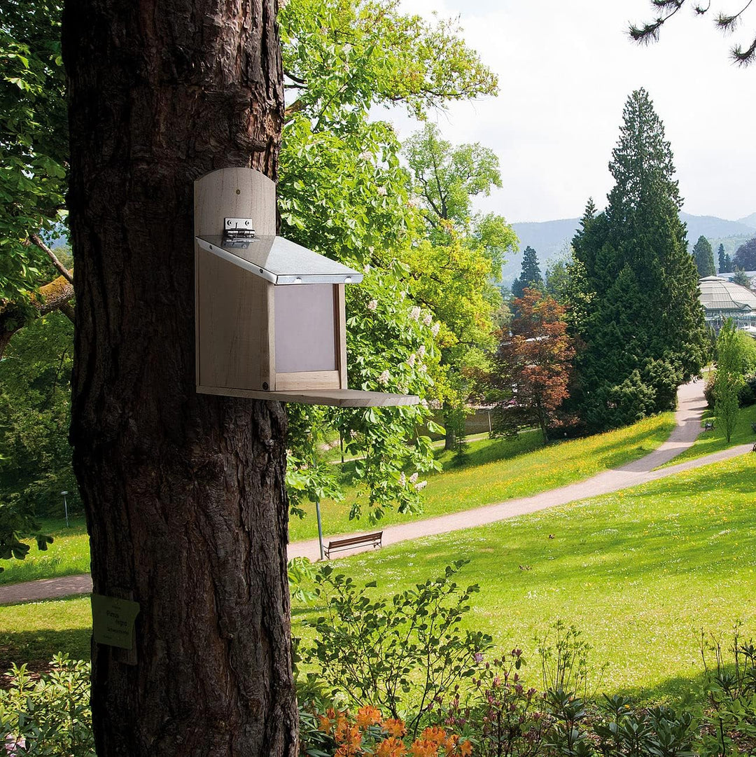 Royal Gardineer Eichhörnchenhaus: Wetterfestes Futterhaus mit Metalldach für Eichhörnchen, Holz-Baus