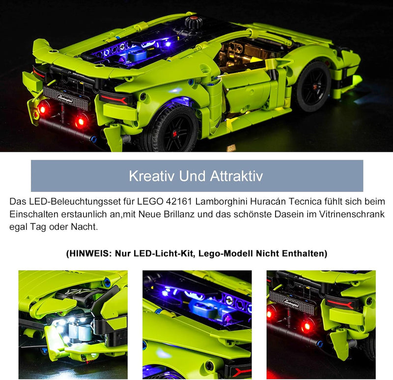 Licht-Kit für Lego 42161 Lamborghini Huracán Tecnica (Kein Lego-Modell), Led Beleuchtungs Set Kompat