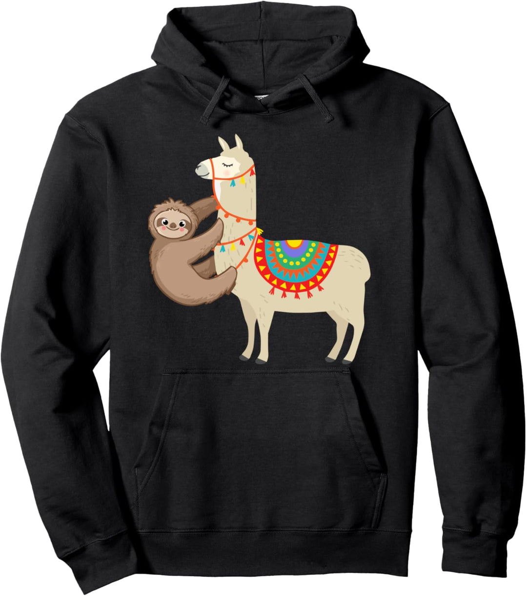 Sloth Llama - Sloth Llama Lover - Funny Llama Alpaca Sloth Pullover Hoodie