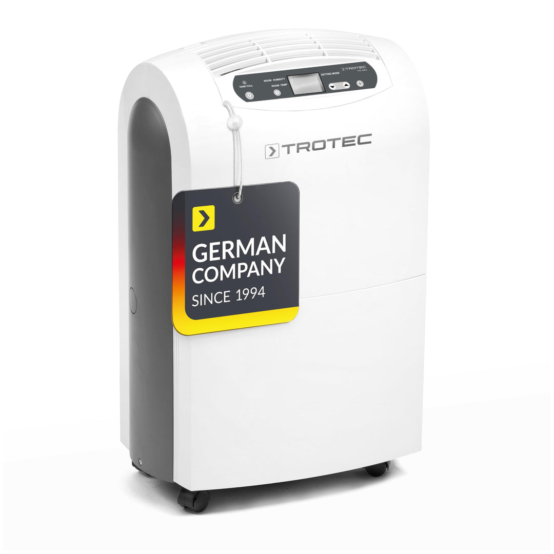 TROTEC Elektrischer Luftentfeuchter TTK 100 E – Entfeuchtungsleistung 30 L/24h, für Räume bis 90 m²