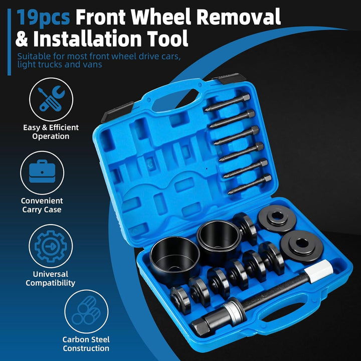 FreeTec 19 TLG. Radlager Werkzeug Set Radlagerwerkzeug Radnabe Abzieher Ausdrücker Montage Demontage