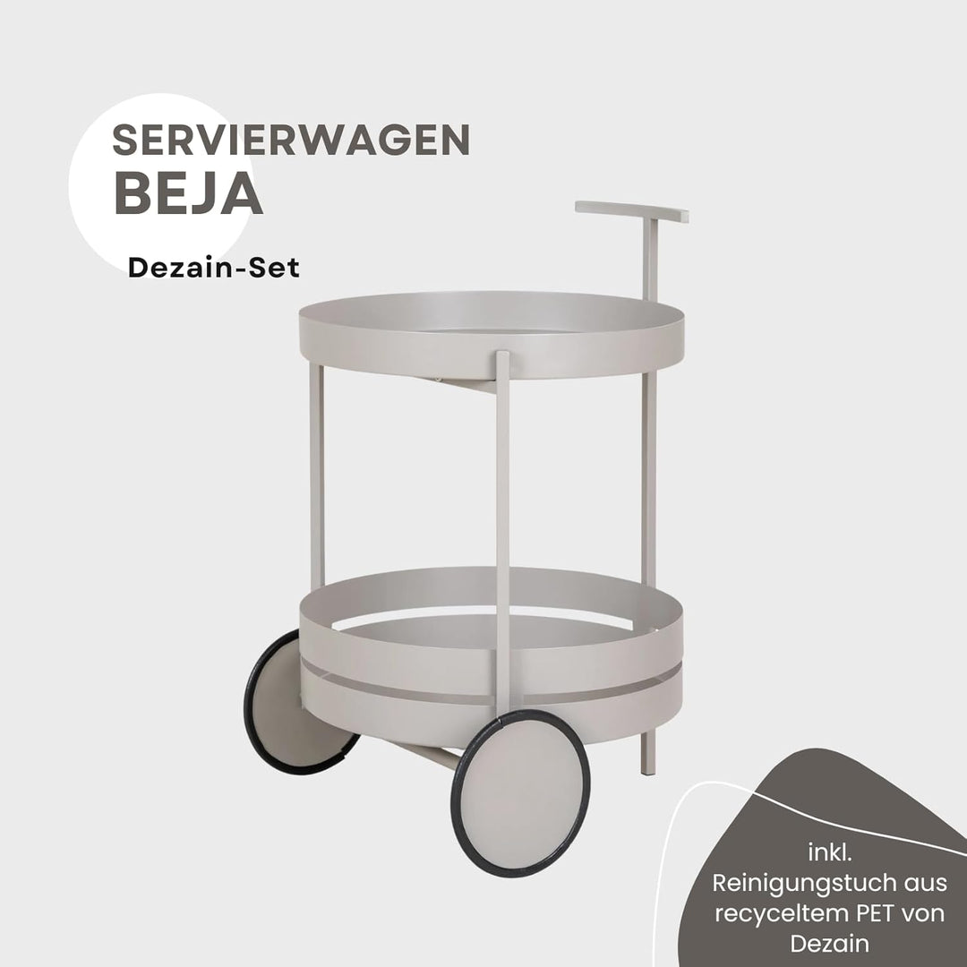 Dezain® Home - Servierwagen mit Rollen Beja – ideal als Barwagen & Küchenwagen – für Küche, Wohn- &