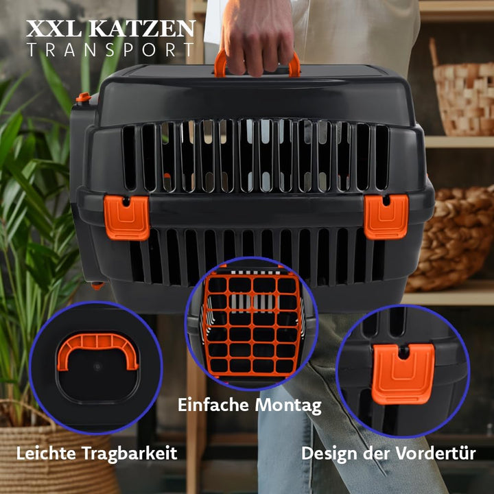 Katzen-Transportbox-Robuste Hartschalen | Strapazierfähige Katzenbox | Robuste Katzenbox aus Hartpla