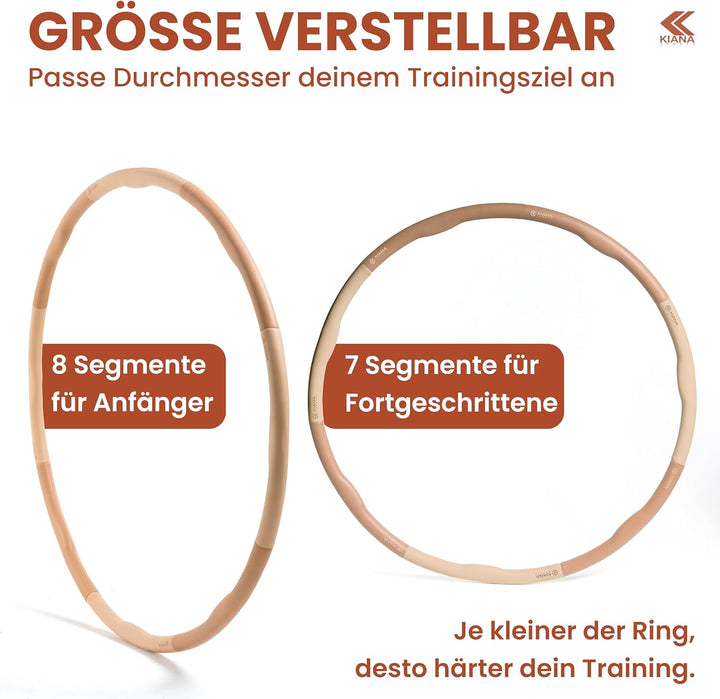 Hula Hoop Reifen Erwachsene [1,2 kg] - Stabiler Hoola Hoop aus Deutscher Entwicklung - Fitnessreifen