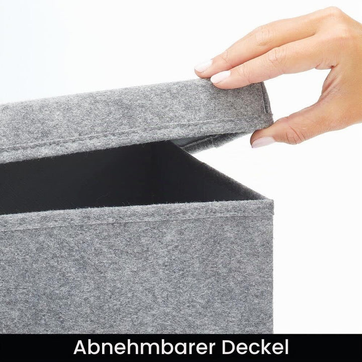 mDesign 2er-Set Aufbewahrungsbox für den Schrank, das Schlafzimmer usw. – grosse Ordnungsbox mit Dec