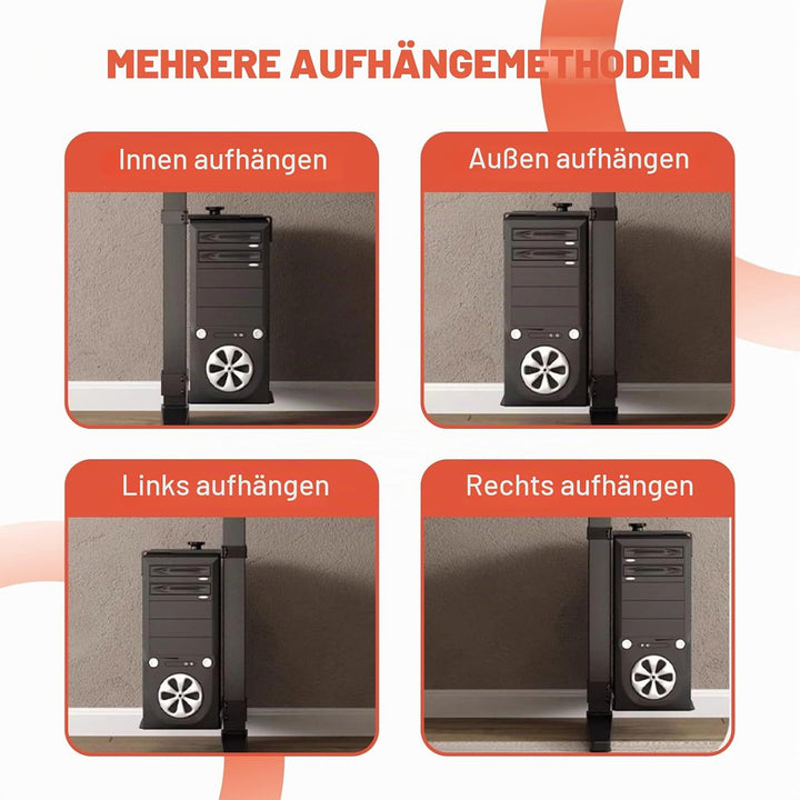 PC Halterung Unter Schreibtisch, PC Wandhalterung für Meisten Computergehäuse, Heavy Duty Computerge