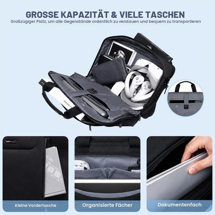 EMPSIGN Laptoptasche Laptop Aktentasche Schwarz/Rot, Schwarz/Rot