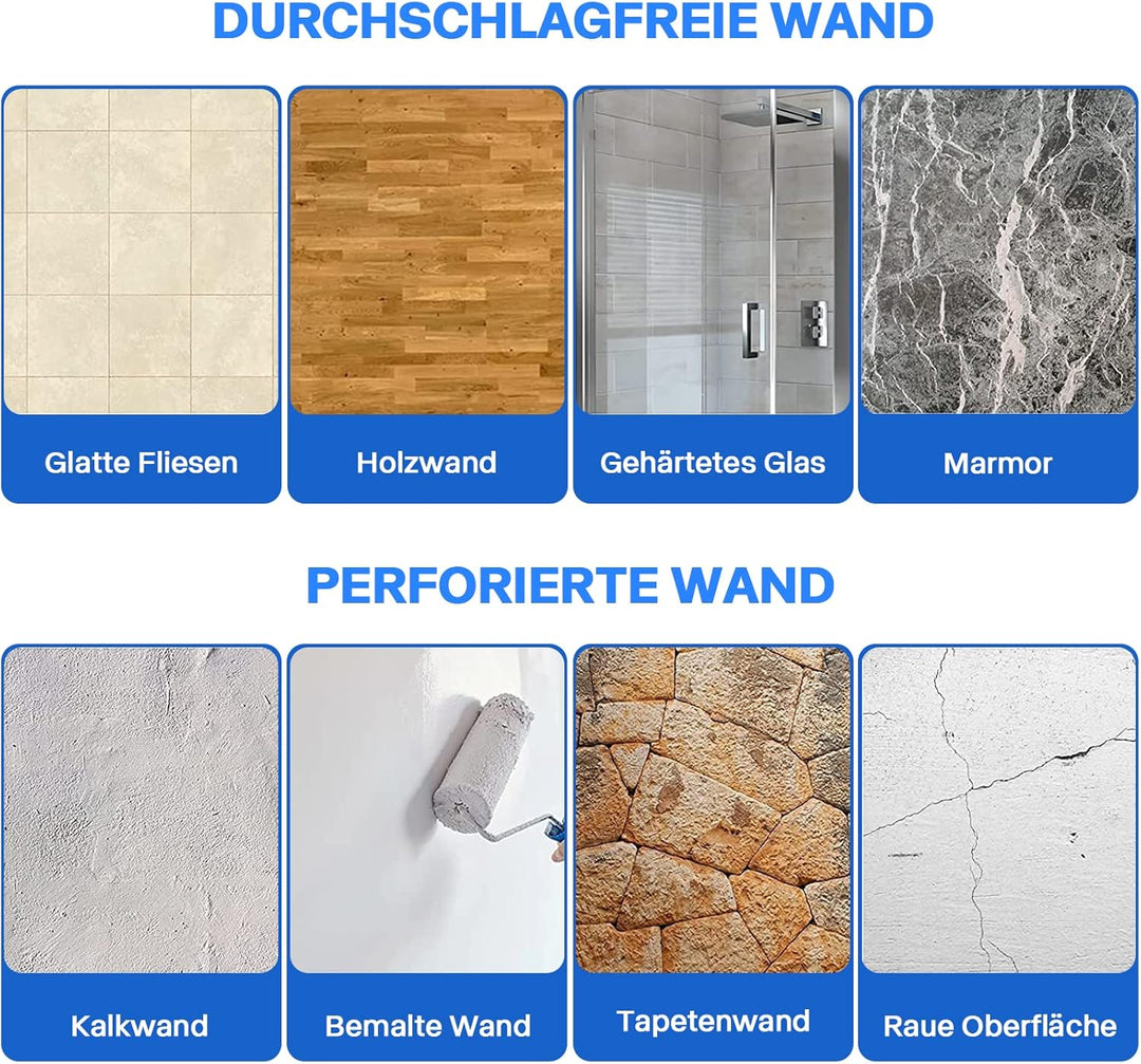 Bestdon Duschregal Ohne Bohren, Duschablage Selbstklebend Regal, Duschkorb Ablagen Wandablage Alumin