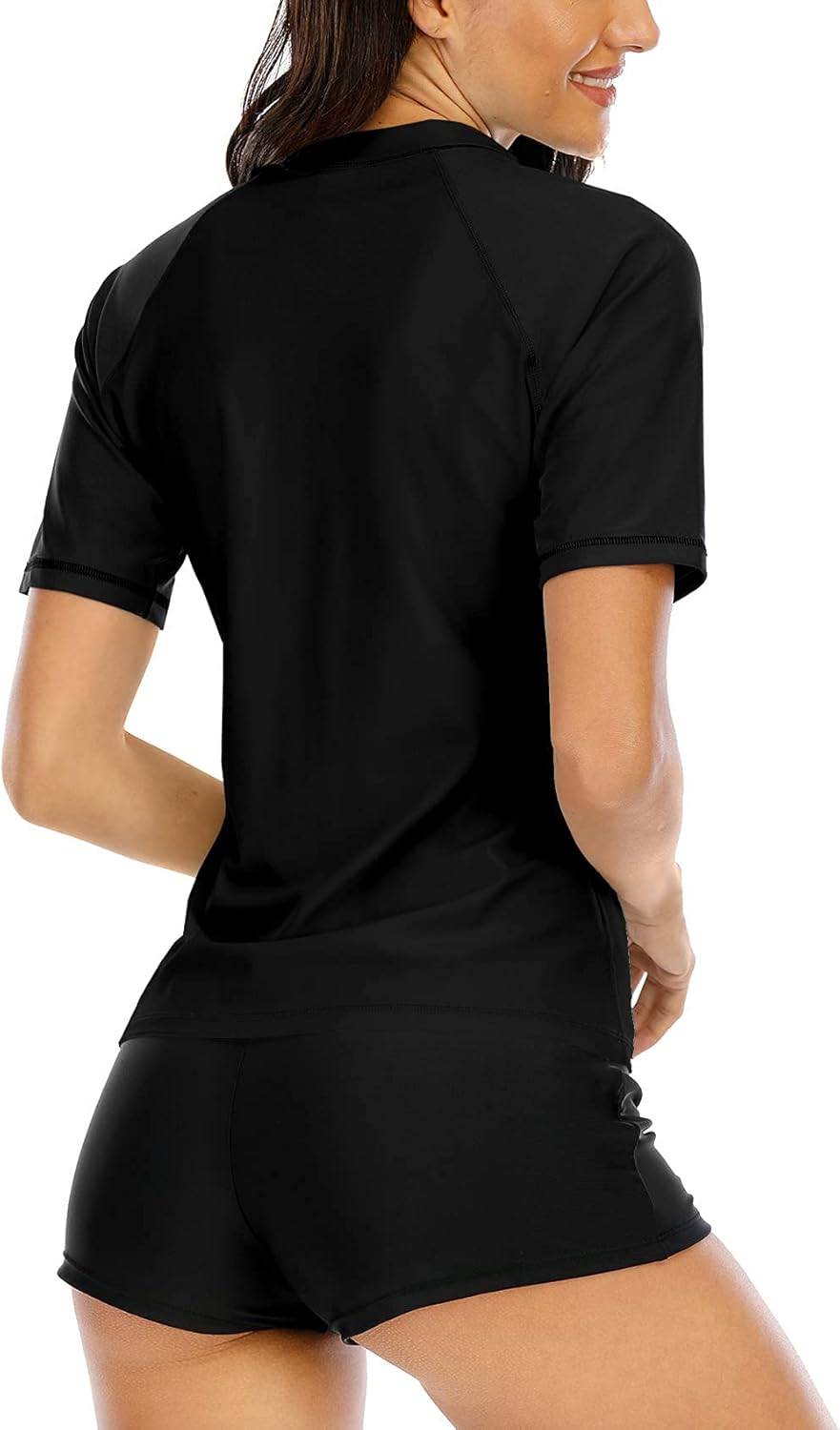 Halcurt UV Shirt Damen Kurzarm Rash Guard UPF 50+ Schwimmshirt Schnell Trocknender Badeshirt M-XXL S