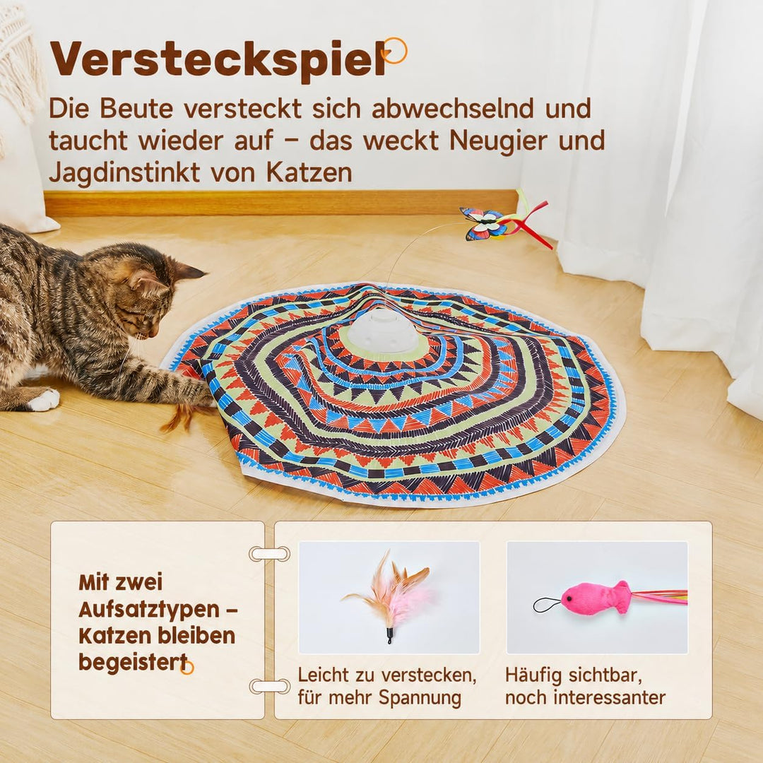 Potaroma Katzenspielzeug Selbstbeschäftigung, wiederaufladbar Elektrisch 3-in-1 Versteckspiel Kätzch