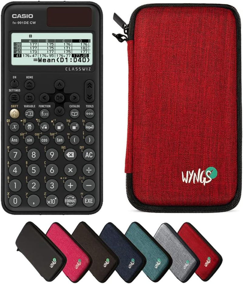 CALCUSO Sparpaket: Casio FX-991DE CW ClassWiz technisch-wissenschaftlicher Schulrechner + WYNGS Schu