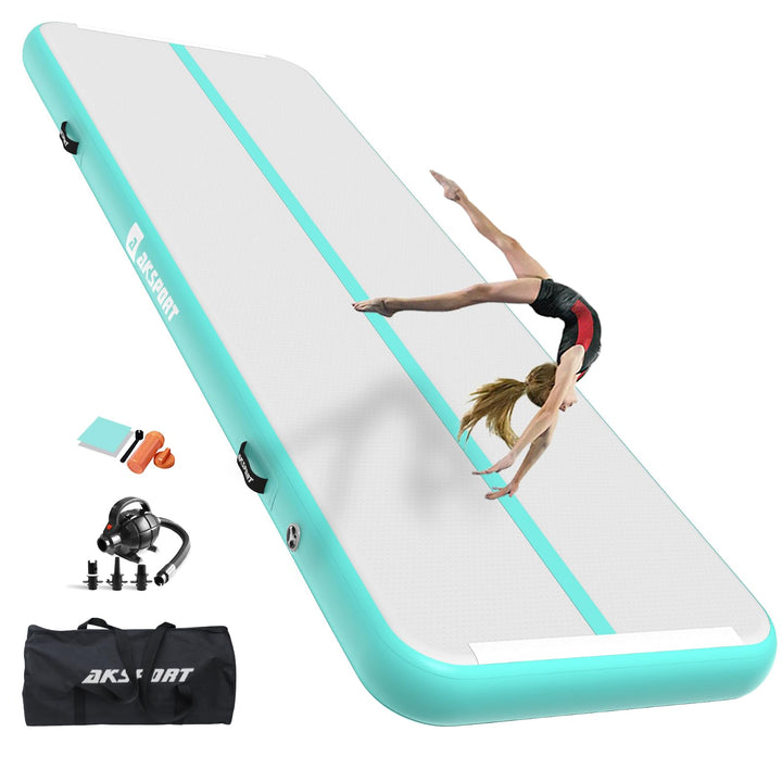 AKSPORT Air Matte Track Tumbling Matte,3/4/5/6m Aufblasbar Gymnastikmatte Turnmatte Tumbling Matten
