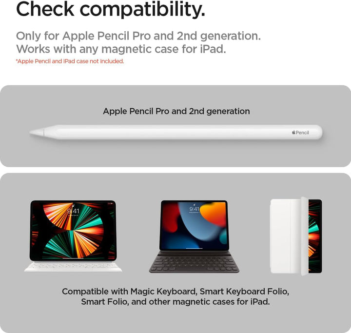 Spigen DA20 Apple Pencil Stifthalter für Pro und 2. Generation Kompatibel mit iPad Pro 11"/ 13", Air