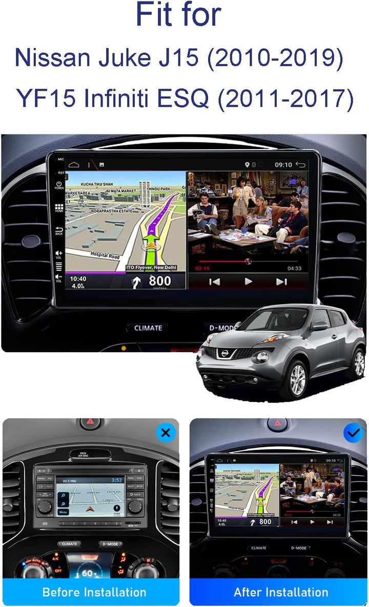 JOYX Android 15 Autoradio Passt für Nissan Juke J15 (2010-2019) / YF15 Infiniti ESQ (2011-2017) - 2G