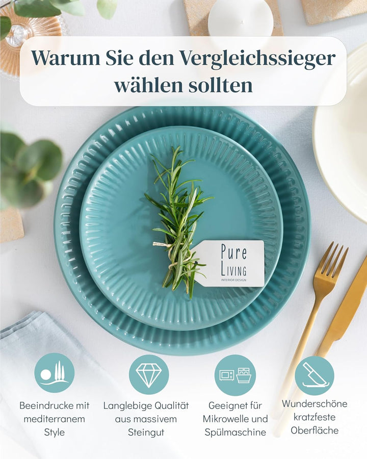 Suppenteller 6er Set Hygge Serie - Premium Steingut, Kratzfest, Für Spülmaschine, Mikrowelle - Styli