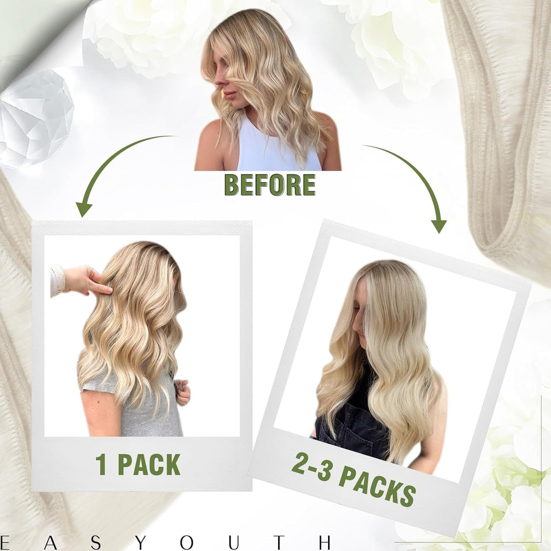 Easyouth Extensions Tressen Echthaar Braun Echthaar Tressen Zum Einnähen Dunkelbraun Weft Extensions