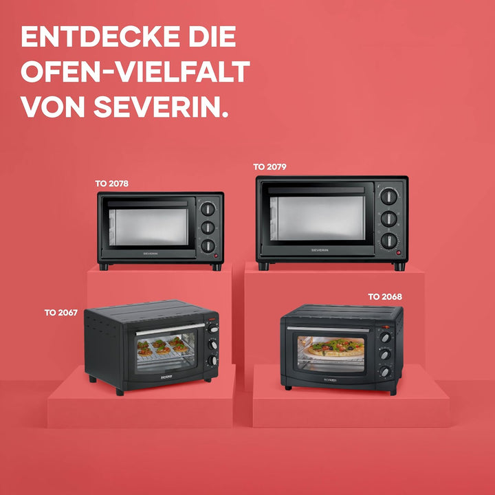 Severin Back- und Toastofen, Bake&Toast, 20L, bis 230°C, 120Min. Timer, Mini-Backofen, Ober- und Unt