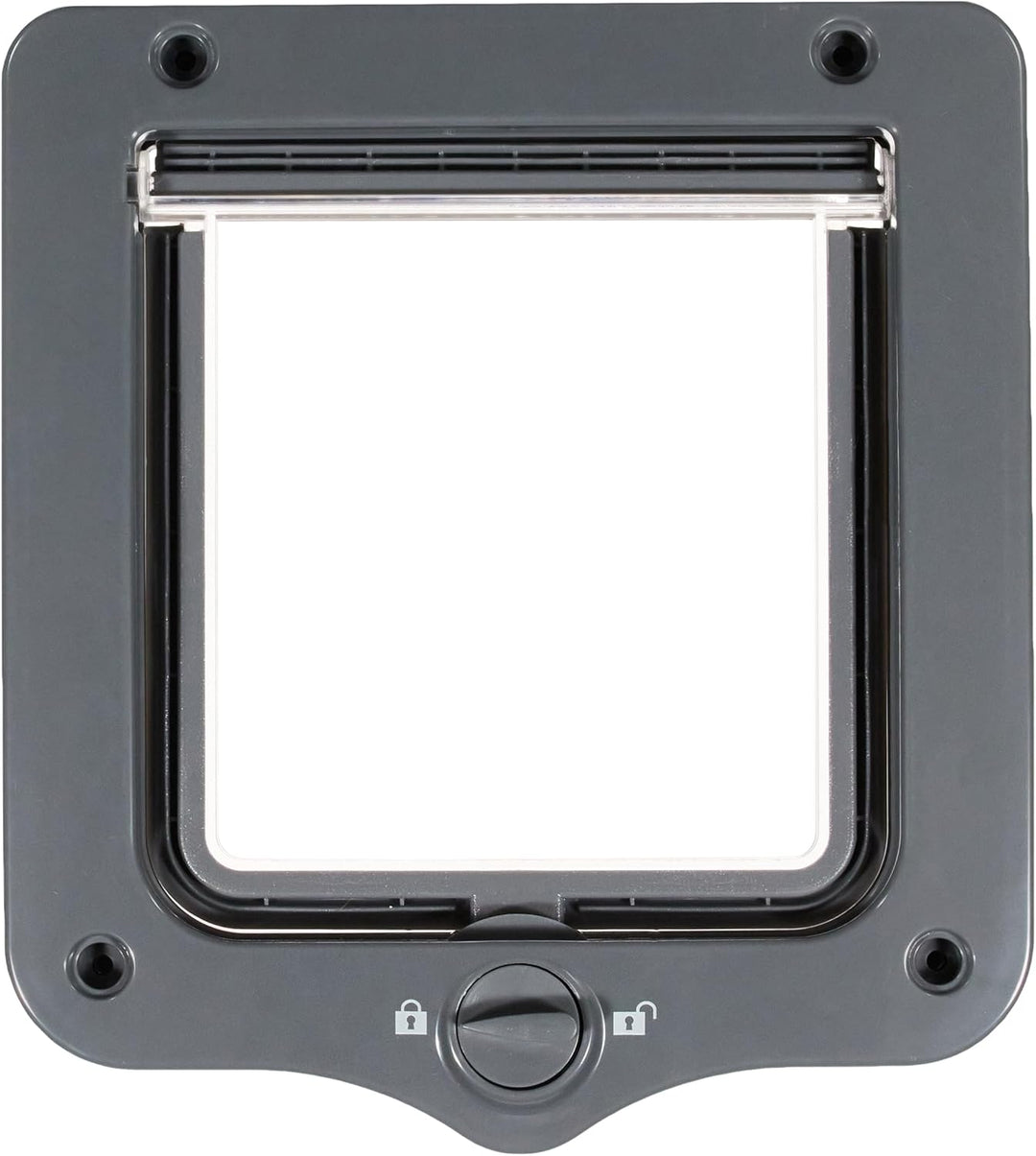 TRIXIE 44202 2~Wege Freilauftür, 20 × 22 cm, grau, 390 g Dunkelgrau 390 g (1er Pack), Dunkelgrau 390