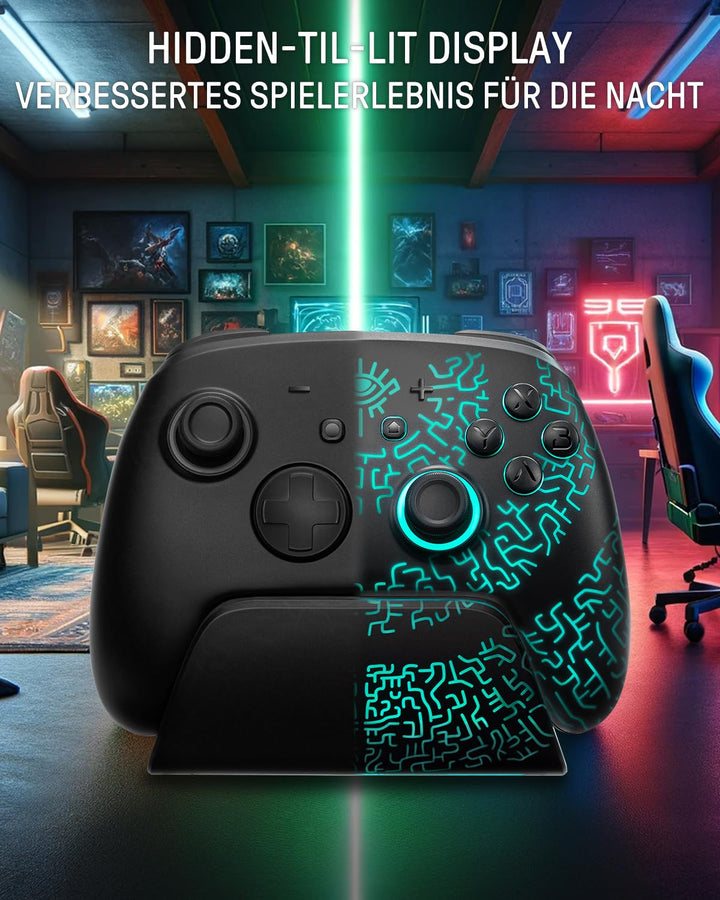 Hall Effect Switch Controller Wireless, Luminex Pro Controller mit Ladestation Kompatibel mit Switch
