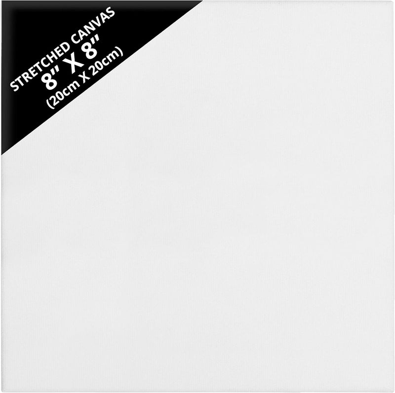 Kurtzy 24er Pack Leinwand zum Bemalen 20 x 20 cm - Quadratische, Vorgespannte Keilrahmen - Geeignet