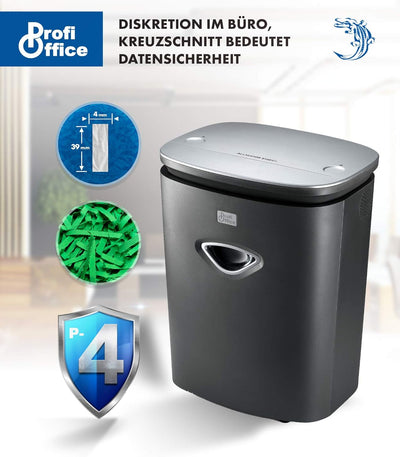 ProfiOffice® Aktenvernichter Alligator 514 CC+, Schredder, Reisswolf, Kreuzschnitt, Partikelschnitt,