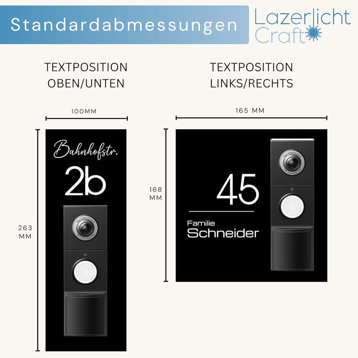 Klingelschild für Tapo D205, D235, D210 und D230S1 personalisiert – Acrylglas Blende mit Wunschgravu