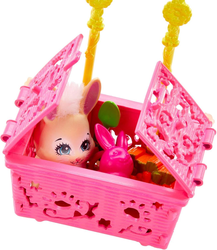 Enchantimals GJX33 - Gartenfreunde Spielset mit Fluffy Bunny Puppe, Tierfreund Mop und Zubehör, Spie