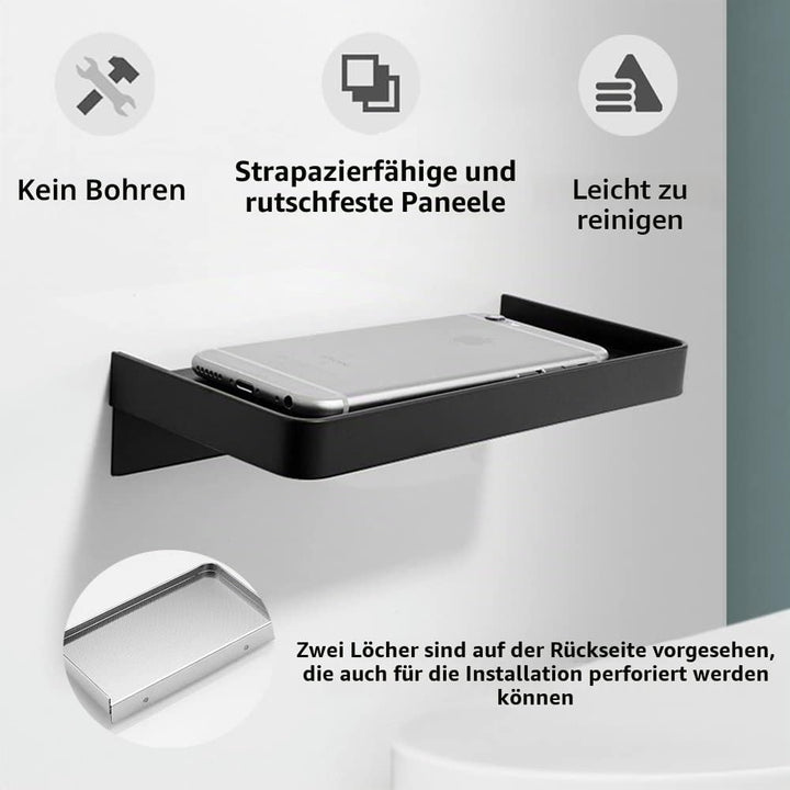 2 Stück Duschablage Ohne Bohren,Anti Rutsch Oberfläche Selbstklebend Wandhalterung aus Edelstahl Dus