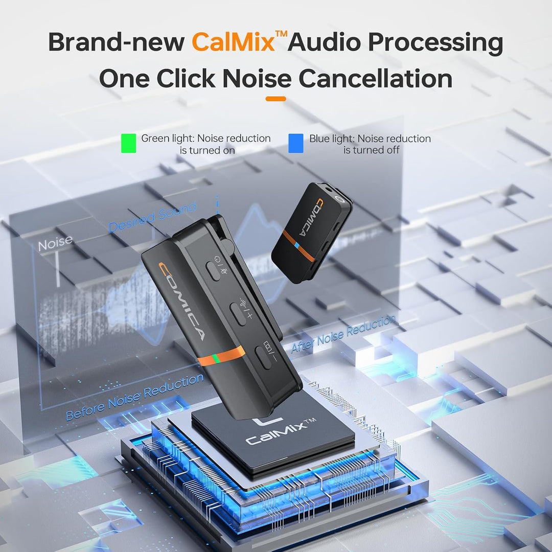 COMICA VIMO Q 4-Kanal Kabelloses Lavalier Mikrofon mit Noise Cancellation | 48kHz/24bit Audioqualitä