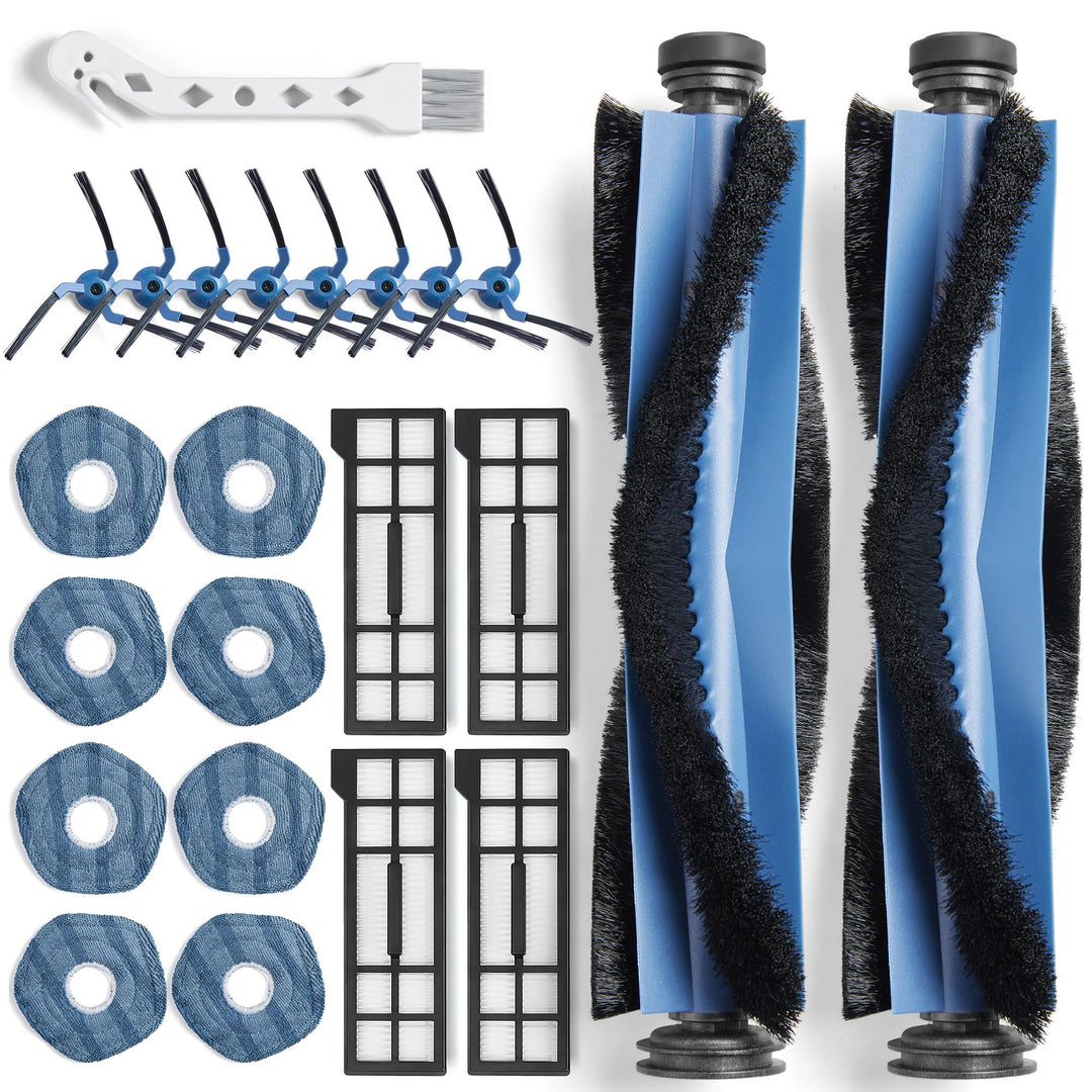 23 Stück Ersatzteile für Eufy X10 Pro Omni Staubsauger, Zubehörset Ersatz mit 2 Hauptbürsten, 4 Filt
