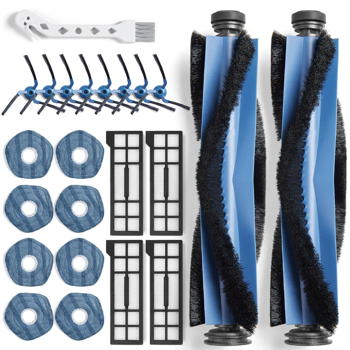 23 Stück Ersatzteile für Eufy X10 Pro Omni Staubsauger, Zubehörset Ersatz mit 2 Hauptbürsten, 4 Filt