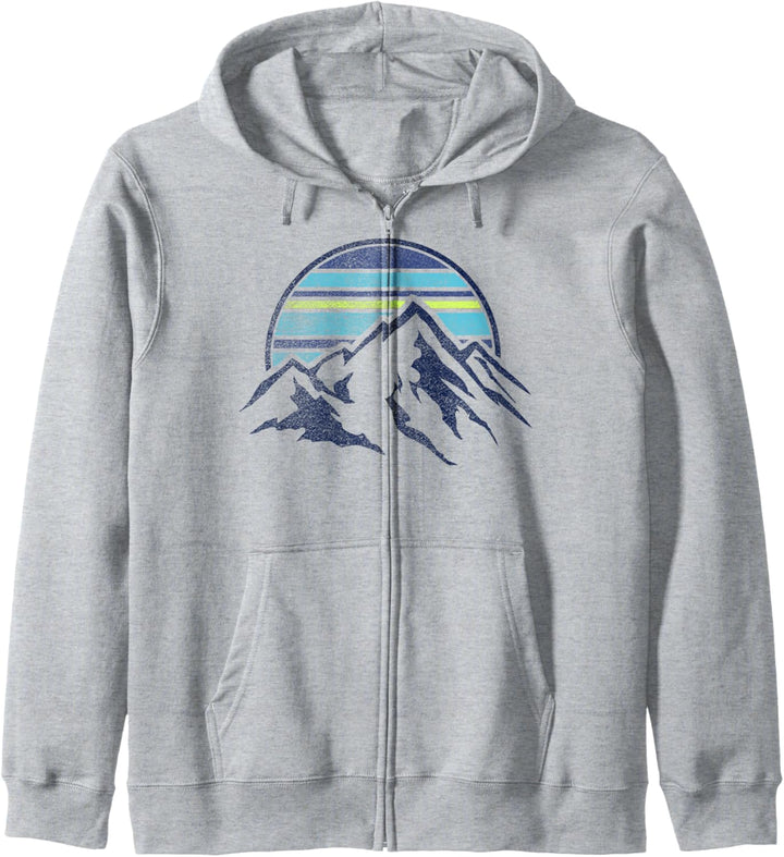 Trendy Sunset Mountain Range Pocket Kapuzenjacke