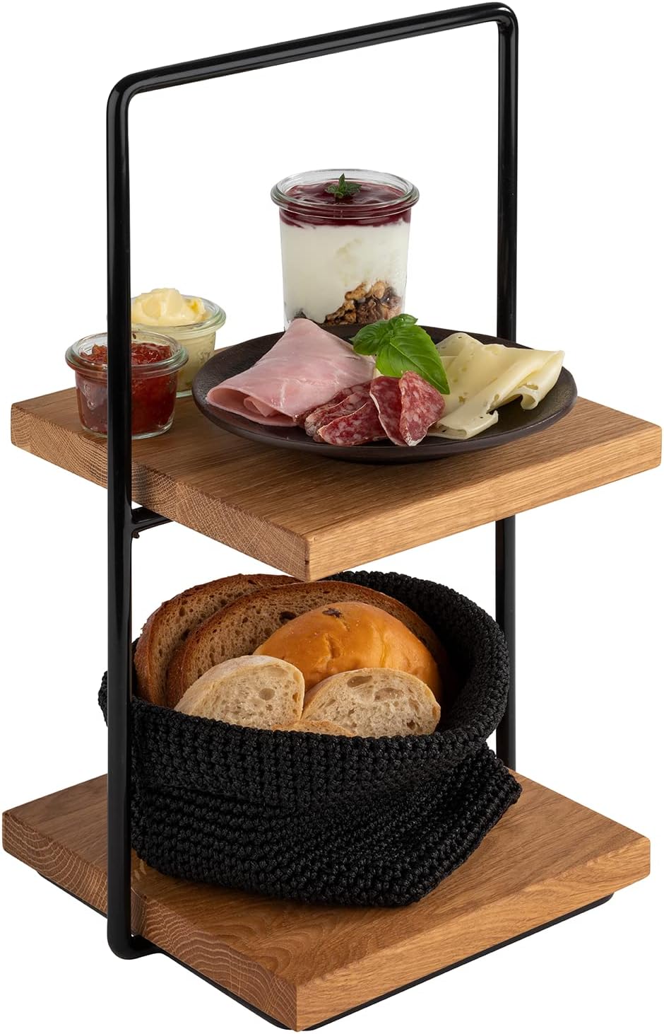 APS 33300 2-stufige Etagère Perfecto SMALL, bestehend aus 1 Buffetständer und 2 Buffetbrettern aus E