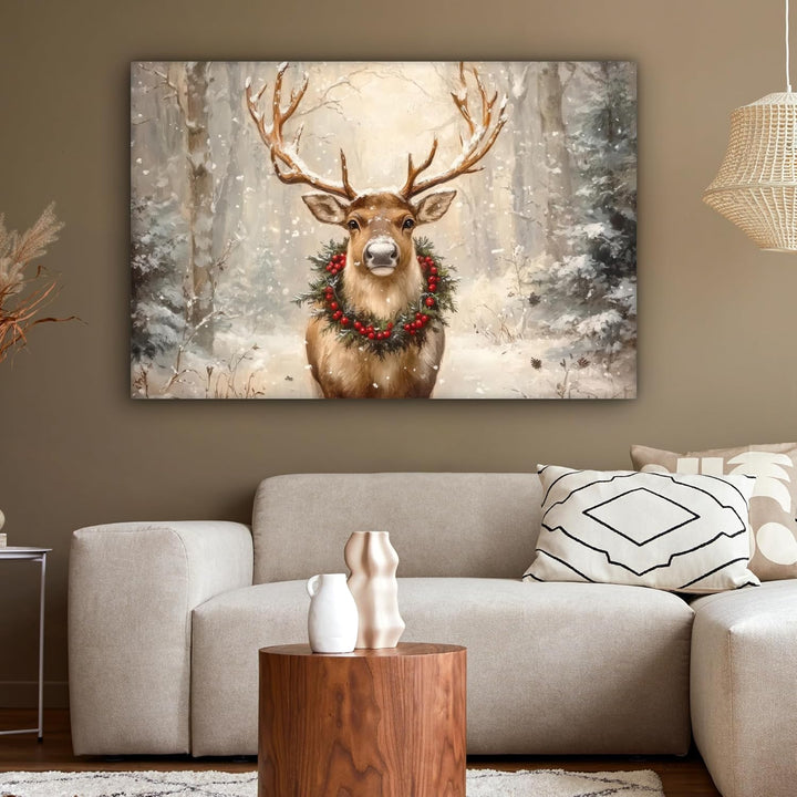 MuchoWow© Weihnachtsdeko Leinwandbild Gross 120x80 cm XXL Dekoration Wohnzimmer Bilder Pictures Weih