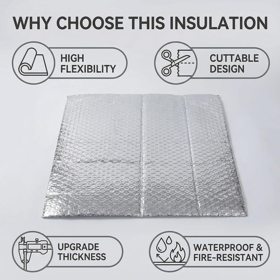 Doppelseitige Aluminiumfolie Isolierung, 3mm Dicke Isolierfolie Dämmfolie Reflexionsfolie, Alu-Luftp
