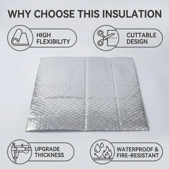 Doppelseitige Aluminiumfolie Isolierung, 3mm Dicke Isolierfolie Dämmfolie Reflexionsfolie, Alu-Luftp