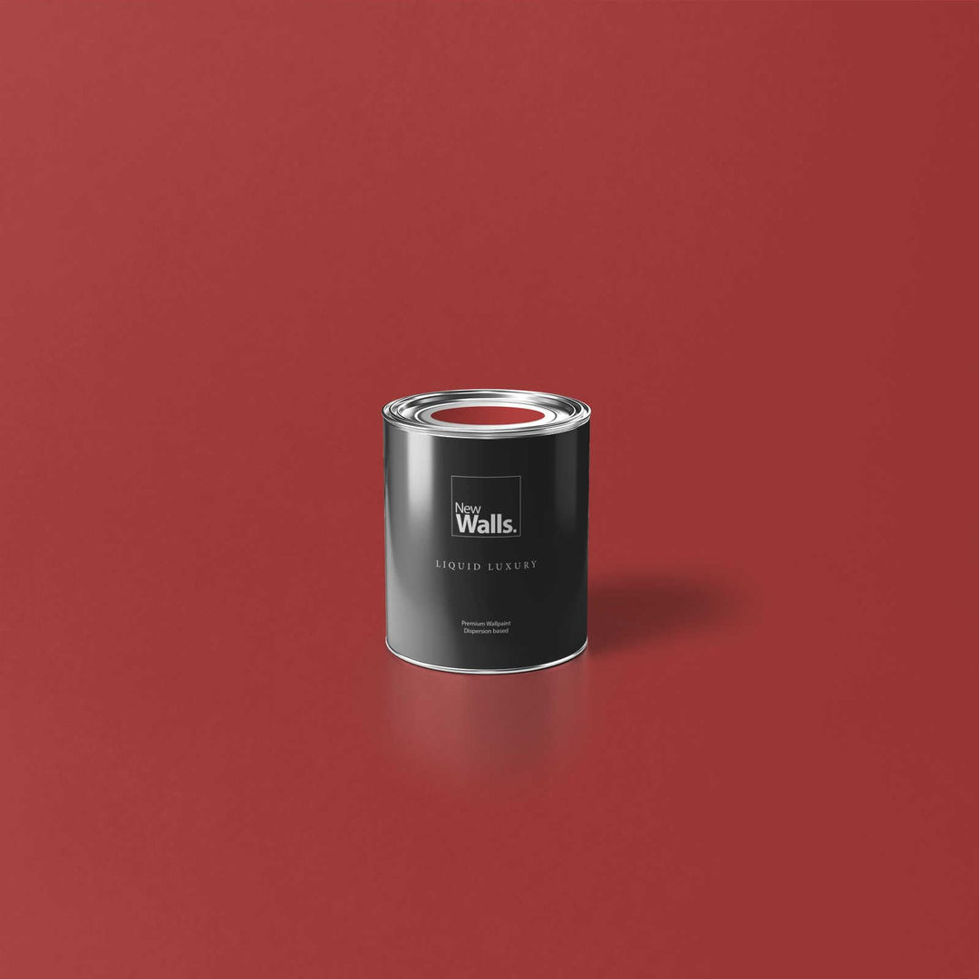 New Walls Premium Wandfarbe Rot, Kaminrot Liquid Luxury Dispersionsfarbe für Innenräume – 1 L 1000 m