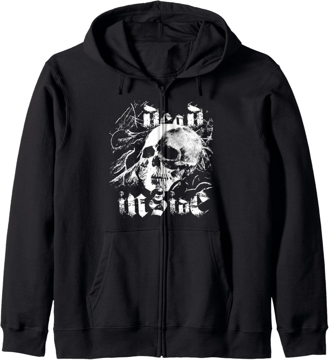 Blackcraft Vintage Dead Inside Skull Der Sensenmann Tod Kapuzenjacke
