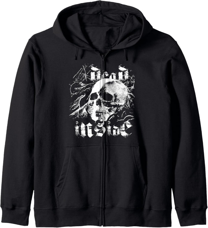 Blackcraft Vintage Dead Inside Skull Der Sensenmann Tod Kapuzenjacke