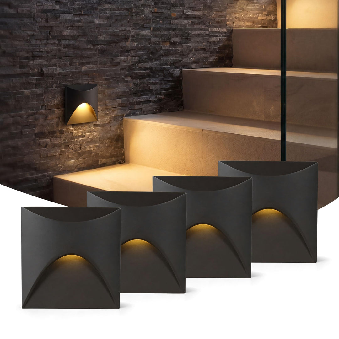 4Stk. LED Einbauleuchte für Treppenleuchte 3W, IP65 Wasserdichte Treppenbeleuchtung Treppen Licht St