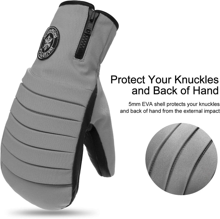 KUTOOK Skihandschuhe Ziegenleder Fäustlinge Wasserdicht Warm Winter Snowboard Handschuhe Winddicht W